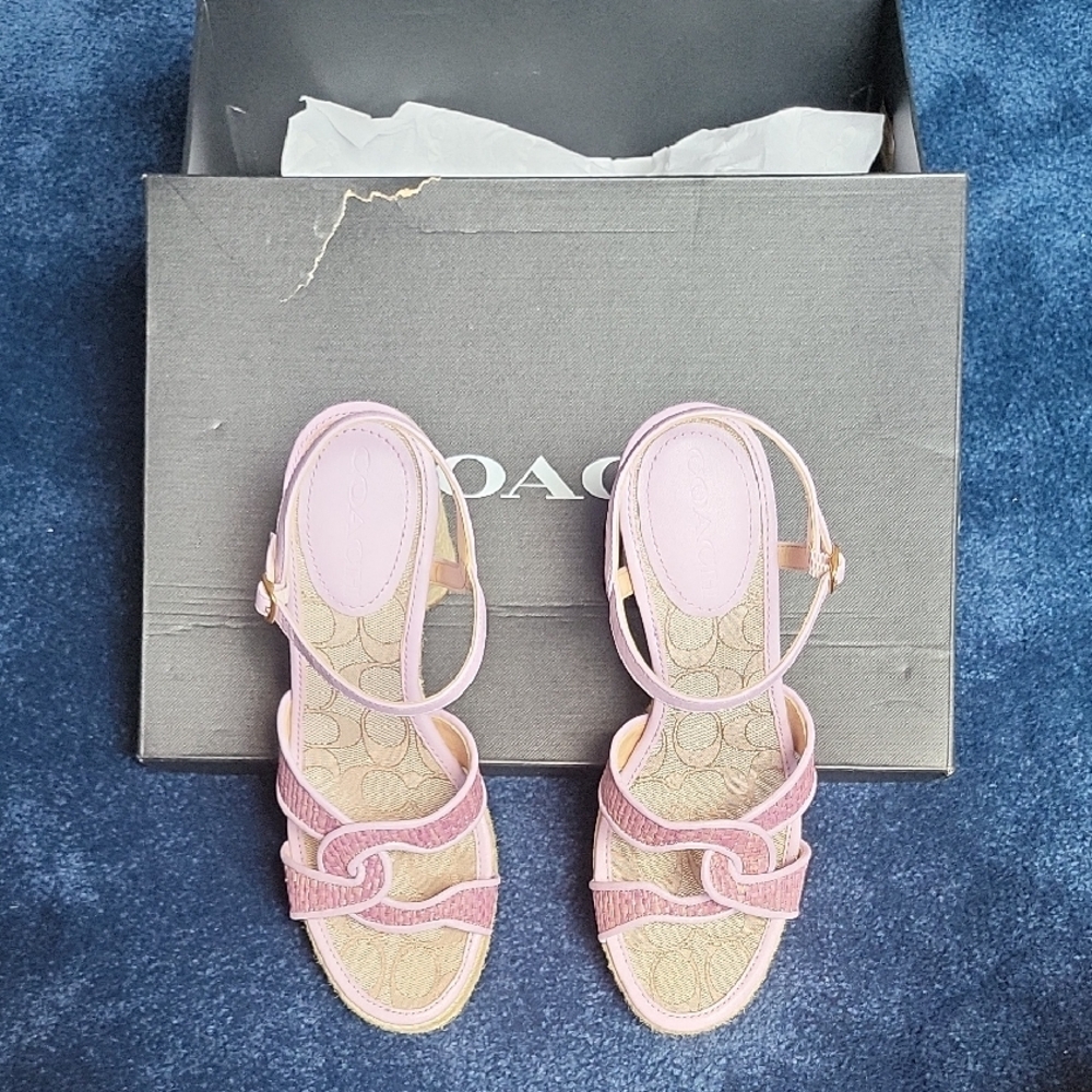 Coach Pink Sandals with Elegant Details